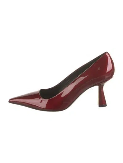Pre-owned Aeyde Patent Leather Pumps In Burgundy/red