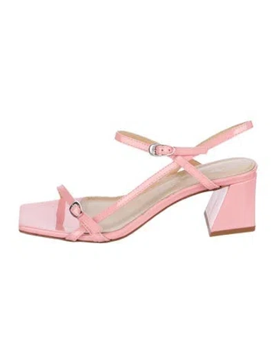 Pre-owned Aeyde Patent Leather Sandals In Pink