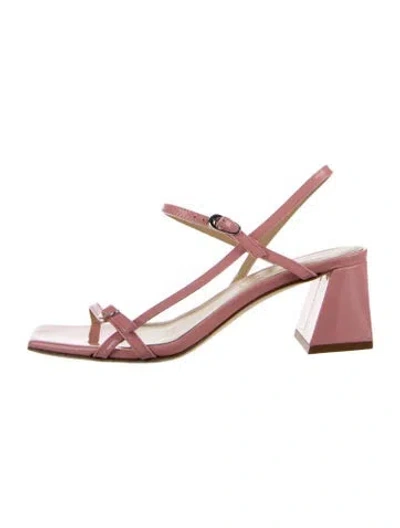 Pre-owned Aeyde Patent Leather Sandals In Pink
