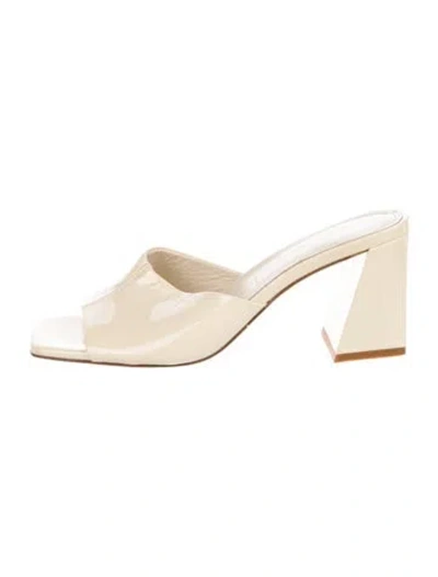 Pre-owned Aeyde Patent Leather Slides In Neutral