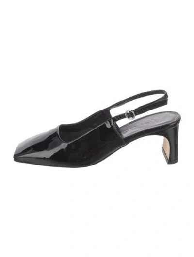 Pre-owned Aeyde Patent Leather Slingback Pumps In Black
