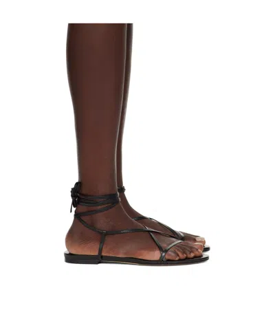 Aeyde Penny Flat Sandals In Red