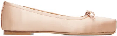 Aeyde Pink Gabriella Satin Ballerina Flats In Peach