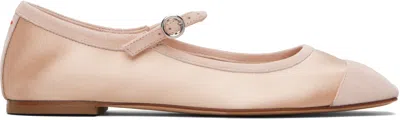 Aeyde Pink Uma Satin Toe-cap Mary-jane Flats
