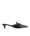 Aeyde Danielle Buckle-embellished Zebra-print Pony Hair Mules In Black