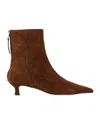 Aeyde Zoe Snake-effect Leather Ankle Boots In Brown