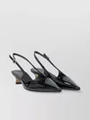 Aeyde Pointed Toe Kitten Heel Pumps With Patent Finish In Black