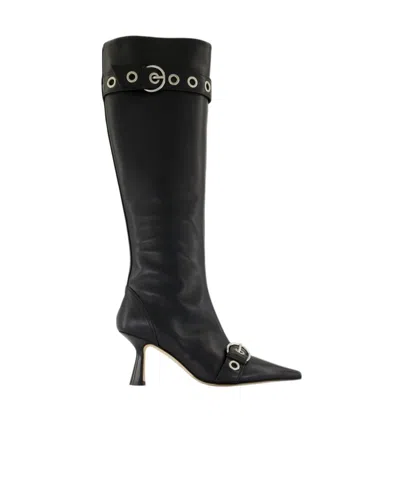 Aeyde Pointed-toe Knee-high Boots In Black