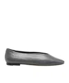 Aeyde Pointed-toe Leather Flats In Gray
