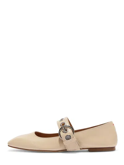 Aeyde Pointed Toe Nappa Leather Flat Shoes In Multi