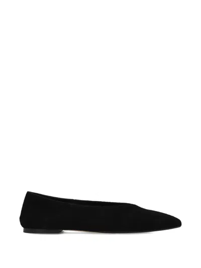 Aeyde Pointed Toe Suede Shoes In Black