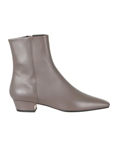 Aeyde Lilia Square-toe Ankle Boots In Gray