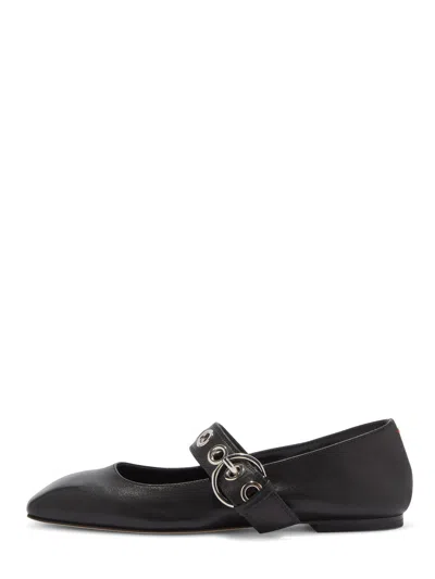 Aeyde Pointed-toe Black Nappa Leather Flat Shoes