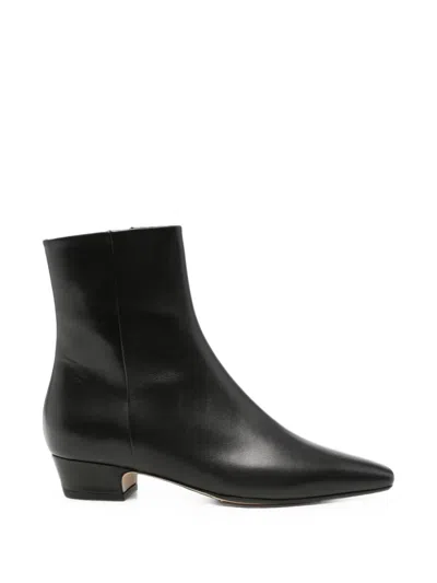 Aeyde Pointed-toe Leather Boots In Black
