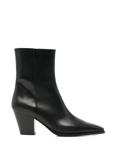 Aeyde Pointed-toe Leather Boots In Black