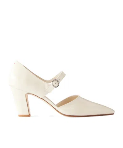 Aeyde Pointed-toe Mary Janes In White