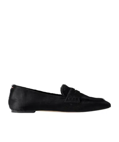 Aeyde Alfie Pony Hair Loafers In Black