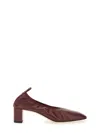 Aeyde Square Toe High Heels In Red