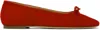 Aeyde Red Delfina Suede Ballerina Flats In Red