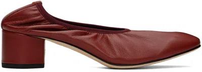 Aeyde Red Gemma Leather Ballet Heels In Rust