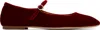 Aeyde 10mm Uma Velvet Ballerina Flats In Red