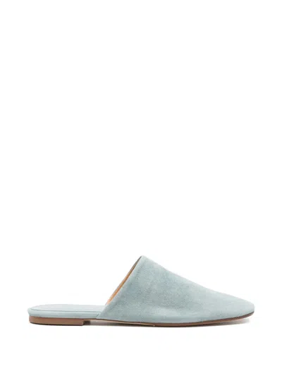 Aeyde Rega Suede Slides In Blue