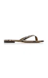 Aeyde Renee Snake Print Leather Sandals In Transparent