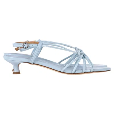 Aeyde Rhonda Kitten-heel Sandals In Blue Leather