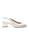 Aeyde Stuart Weitzman Round Toe Slingback Pumps In White