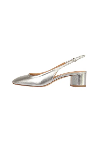 Aeyde Romy Laminated Sandals In Silver