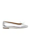Aeyde Metallic Leather Ballerina Shoes In White