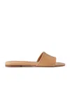 Aeyde 10mm Sumi Flat Leather Slide Sandals In Nude
