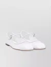 Aeyde Round Toe Ballerina Shoes With Contrast Piping In White