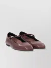 Aeyde Round Toe Buckle Detail Flat Sole Ballerinas In Burgundy