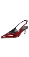 Aeyde Saba Patent Calf Leather Red Metallic Pumps Red Metallic In Red Metallic