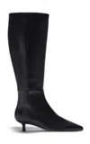 Aeyde Sabrina Leather Knee Boots In Black