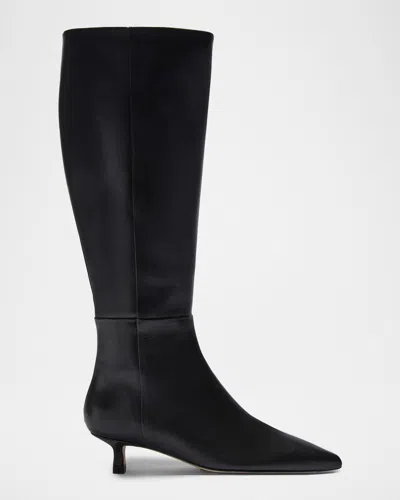 Aeyde Sabrina Leather Knee-high Boots In Black