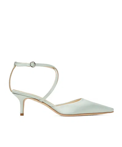 Aeyde Salome Satin Heels In Blue