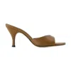Aeyde Solid Color Leather Mules In Brown