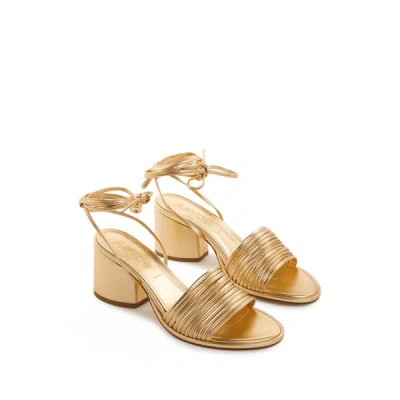 Aeyde Natania Strappy Sandals In Gold
