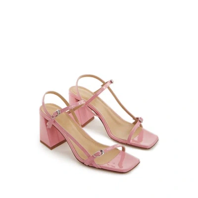 Aeyde Hilda Leather Heeled Sandals In Pink