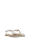 Aeyde 10mm Ella Metallic Leather Thong Sandals In Silver