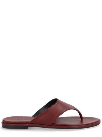 Aeyde Bordeaux Nappa Leather Cross Breed Lamb Leather Flats In Brown