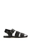 Aeyde Strappy Open Toe Flat Sole Sandals In Black
