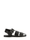 Aeyde Strappy Open Toe Flat Sole Sandals In Dark Brown