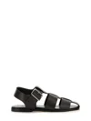 Aeyde Strappy Open Toe Flat Sole Sandals In Dark Brown