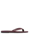 Aeyde Burgundy Melody Leather Toe-post Flip-flops In Red
