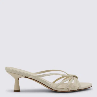 Aeyde Cream Leather Abby Mule Sandals In White