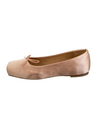 Pre-owned Aeyde Satin Ballet Flats In Neutrals