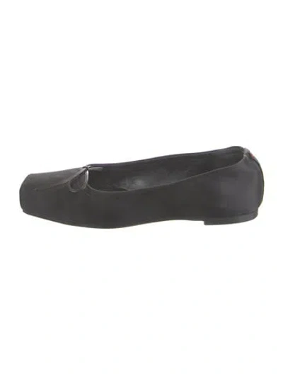 Pre-owned Aeyde Satin Flats In Black